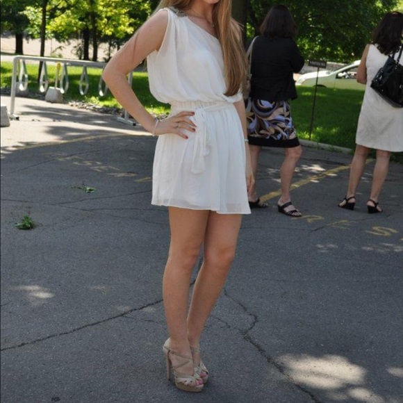 Forever 21 White One Shoulder Dress - Picture 6 of 7